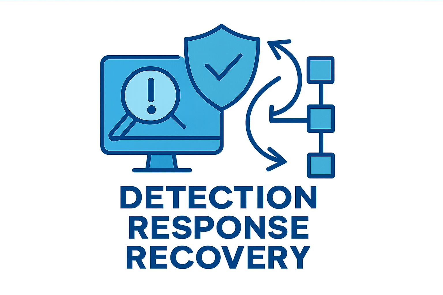 Detection Response and recovery icon with a blue theme-1